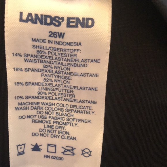 NWOT Lands End Black and White Floral Swim Shorts. - Picture 7 of 10